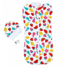 Евро-пеленка кокон на молнии с шапочкой Фрукты #13