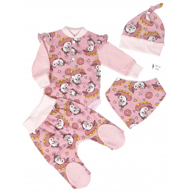 Комплект 4 ед. RoyalBaby Единорожки с пончиками р.56, 0-3 мес