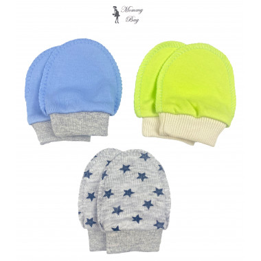 Рукавички-царапки набор 3 шт для мальчика №5 Звездочки р.56