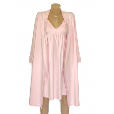 Набор Ночнушка+халат – Пудровые S/M