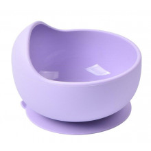 Тарелочка-мисочка силиконовая с присоской Лавандовая
