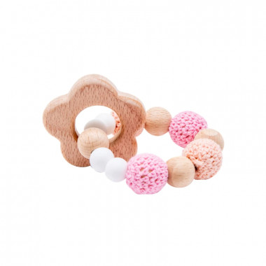 Грызунок-прорезыватель деревянный №1 Цветочек