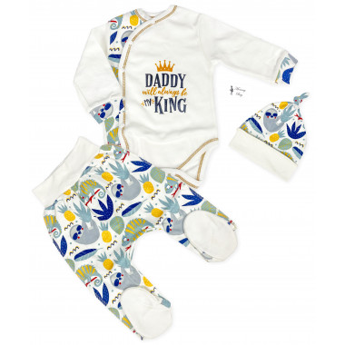 Комплект 3 ед. RoyalBaby Папа-мой король! р.62, 0-6 мес