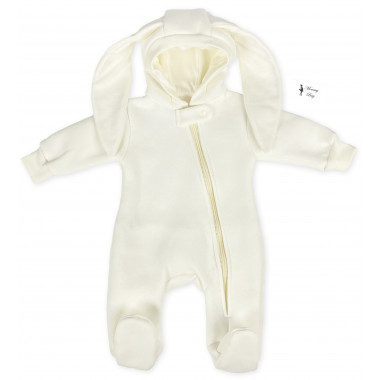 Комбинезон теплый RoyalBaby Зайчик молочный (трехнитка на флисе) р.62, 0-6 мес.