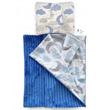 Набор в детскую кроватку 3в1 (простынь, плед, подушка) Луна №15