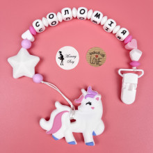 Именной силиконовый грызунок Mommy Bag Единорожка 