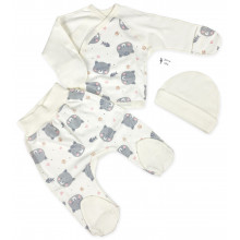 Комплект 3 ед. RoyalBaby Серые котики р.56, 0-3 мес