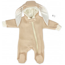 Комбинезон теплый RoyalBaby Зайчик кремовый (трехнитка на флисе) р.56, 0-3 мес. Комбинезон теплый RoyalBaby Зайчик кремовый (трехнитка на флисе) р.56, 0-3 мес.