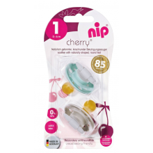 Пустышка Nip Вишенка, 0-6 мес., латекс, для мальчика, 2 шт. (Бирюзово-серые)