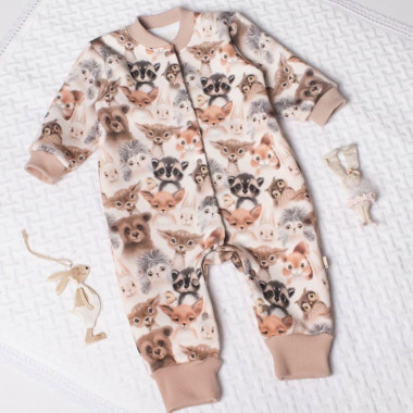Комбинезон теплый RoyalBaby Лесные Зверята (трехнитка на флисе) р.80, 12-18 мес