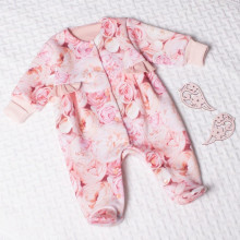 Комбинезон теплый RoyalBaby Пионы (трехнитка на флисе) р.62, 0-6 мес. Комбинезон теплый RoyalBaby Пионы (трехнитка на флисе) р.62, 0-6 мес.
