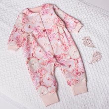 Комбинезон теплый RoyalBaby Пионы (трехнитка на флисе) р.80, 12-18 мес Комбинезон теплый RoyalBaby Пионы (трехнитка на флисе) р.80, 12-18 мес