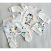 Комплект 3 ед. RoyalBaby Милый Мяу с фатином (Cute Meow) р.56, 0-3 мес