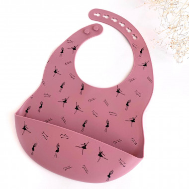 Нагрудник силиконовый Mommy Bag с карманом – Балерины