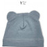 Шапочка Baby Body 0-6 мес Сине-серая с ушками №38