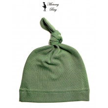 Шапочка Baby Body 0-6 мес. (62 см) Хаки с узелком №56