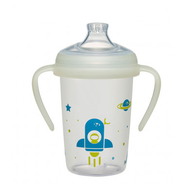 Поильник тренировочный Nip “Первые моменты” с мягким носиком, для мальчика, 270 мл