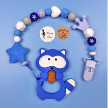 Грызунок силиконовый Mommy Bag Енотик голубой