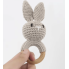 Грызунок-погремушка вязаная Зайка серый (ручная работа)