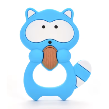 Силиконовый грызунок Mommy Bag Енотик с орешком Синий