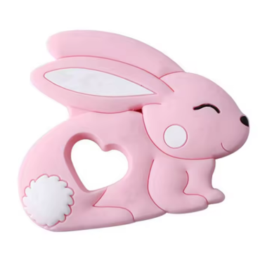 Силиконовый грызунок Mommy Bag Зайчик Розовый