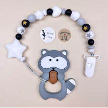 Грызунок силиконовый Mommy Bag Енотик серый