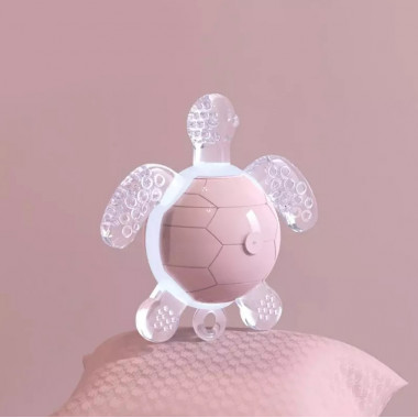 Грызунок-прорезыватель, погремушка 3в1 Черепаха Розовая