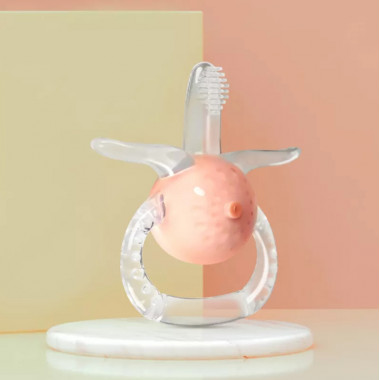 Грызунок-прорезыватель 3в1 с щеточкой Розовый