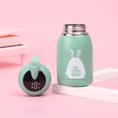 Умный сенсорный термос 320 мл с датчиком температуры Зайчик Мятный