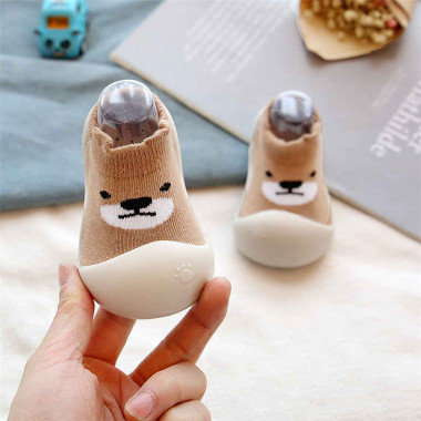 Тапочки-носки на силиконовой подошве #6 Мишка 0-6 мес (р. 18-19)