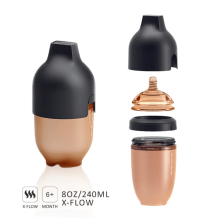 Бутылочка антиколиковая для кормления HEORSHE силиконовая, Черная, 240 мл Бутылочка антиколиковая для кормления HEORSHE силиконовая, Черная, 240 мл