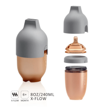 Бутылочка антиколиковая для кормления HEORSHE силиконовая, Серая, 240 мл Бутылочка антиколиковая для кормления HEORSHE силиконовая, Серая, 240 мл