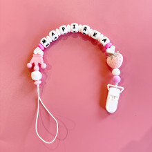 Держатель именной для пустышки Mommy Bag Зайчонок белый