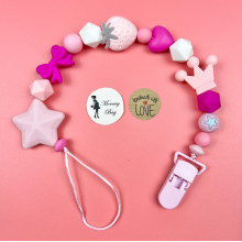 Держатель для пустышки Mommy Bag Розовый с короной