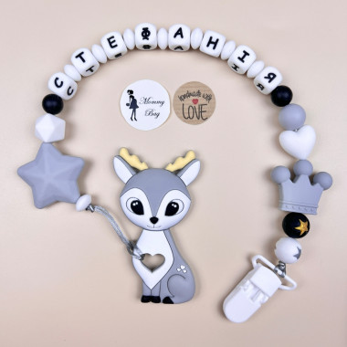 Именной силиконовый грызунок Mommy Bag Оленёнок