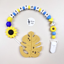 Именной силиконовый грызунок Mommy Bag Подсолнечник Именной силиконовый грызунок Mommy Bag Подсолнечник