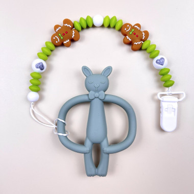 Грызунок силиконовый Mommy Bag Кролик-щеточка с пряниками