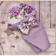 Конверт-плед на выписку с утеплителем RoyalBaby Сиреневые Пионы