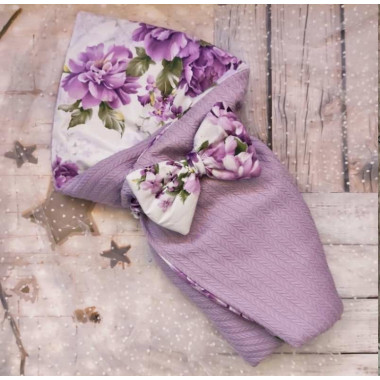 Конверт-плед на выписку с утеплителем RoyalBaby Сиреневые Пионы