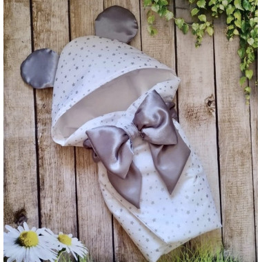 Конверт на выписку RoyalBaby Микки молочно-серый