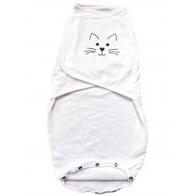 Евро пеленка кокон на липучках Котик Молочный (байка) №4 (0-6 мес) Евро пеленка кокон на липучках Котик Молочный (байка) №4 (0-6 мес)