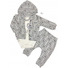 Костюм 3 ед. RoyalBaby Мишка Серый 62 (0-6 мес)