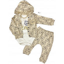 Костюм 3 ед. RoyalBaby Мишка Бежевый 62 (0-6 мес)