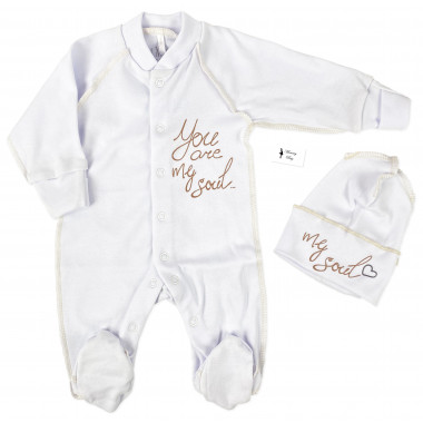 Человечек с шапочкой RoyalBaby “Ты моя душа..” р.62, 0-6 мес