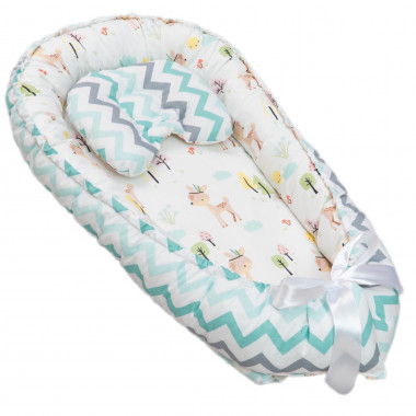 Кокон-гнездо (бебинест) + подушка в подарок №3 Олененок