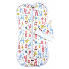Евро пеленка кокон на молнии с шапочкой Лесные зверюшки (интерлок) №14 (0 – 6 мес) Евро пеленка кокон на молнии с шапочкой Лесные зверюшки (интерлок) №14 (0 – 6 мес)