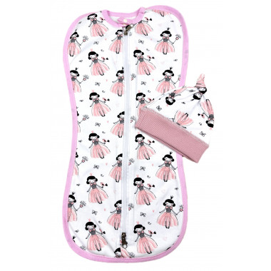 Евро пеленка кокон на молнии с шапочкой Феи (интерлок) №12 (0 – 6 мес)