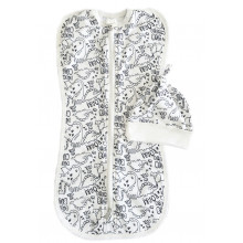 Евро пеленка кокон на молнии с шапочкой Динозаврики (байка) №6 (0 – 6 мес) Евро пеленка кокон на молнии с шапочкой Динозаврики (байка) №6 (0 – 6 мес)