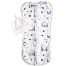 Пеленальный кокон с шапочкой 0-6 мес – №7 Тедди (байка) Пеленальный кокон с шапочкой 0-6 мес – №7 Тедди (байка)