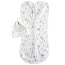 Евро пеленка кокон на молнии с шапочкой Молочный с жирафами (интерлок) №62 (0-6 мес) Евро пеленка кокон на молнии с шапочкой Молочный с жирафами (интерлок) №62 (0-6 мес)